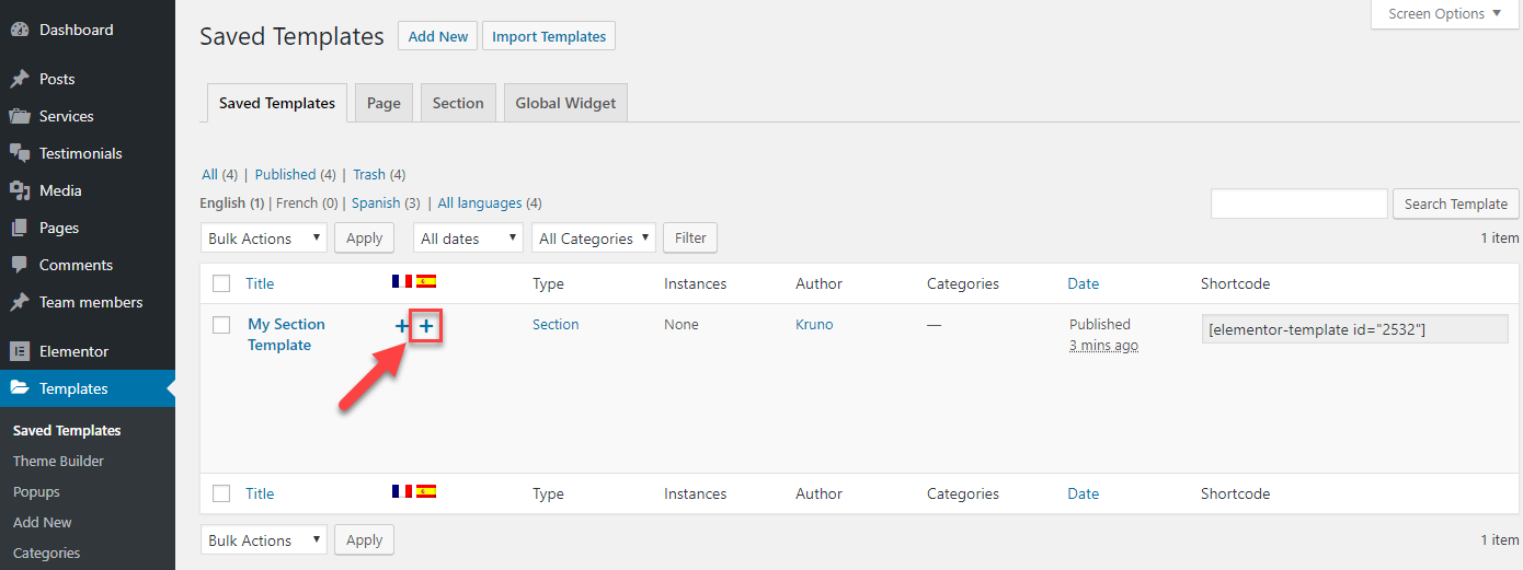 How To Build A Multilingual Website With Elementor And WPML 27 saved-template-translation