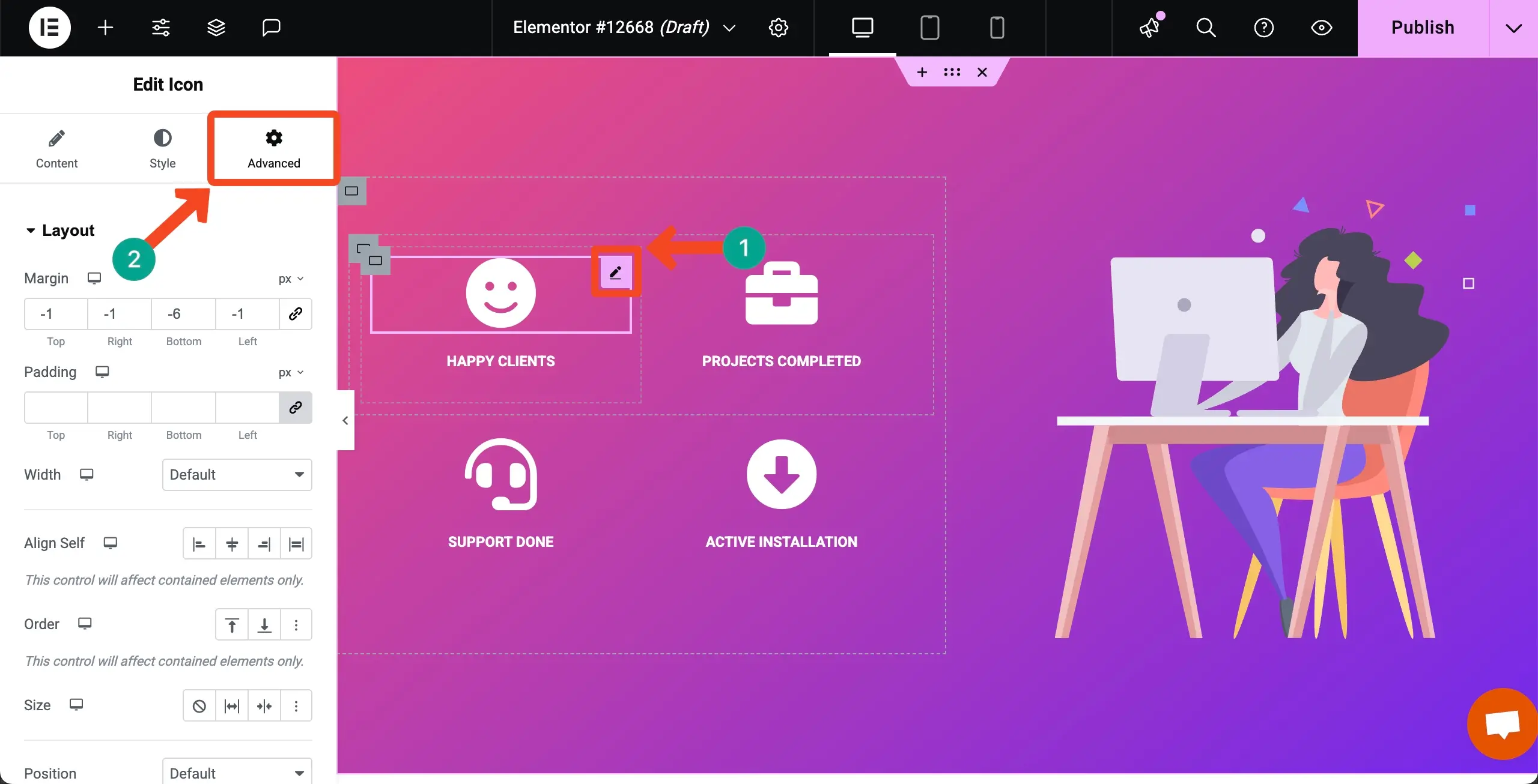 Select a Widget or Item to Add Custom CSS Code
