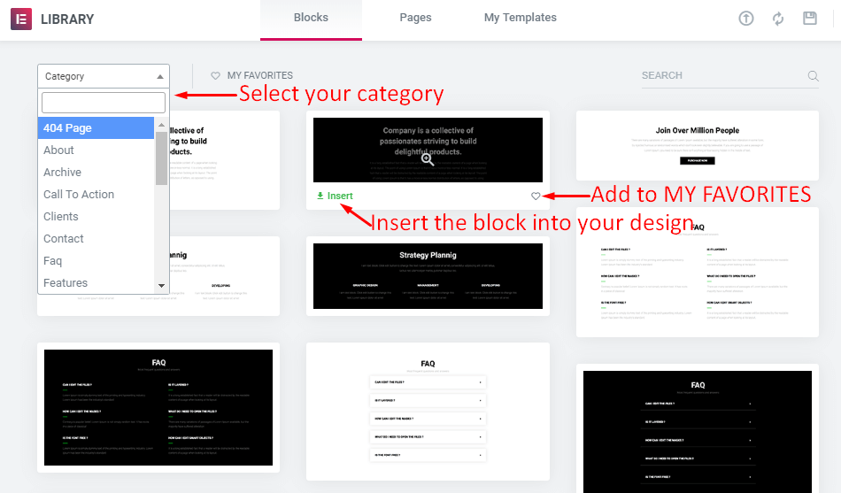 How To Use Elementor: An Easy Way To Get Started 15 block-section-template-library
