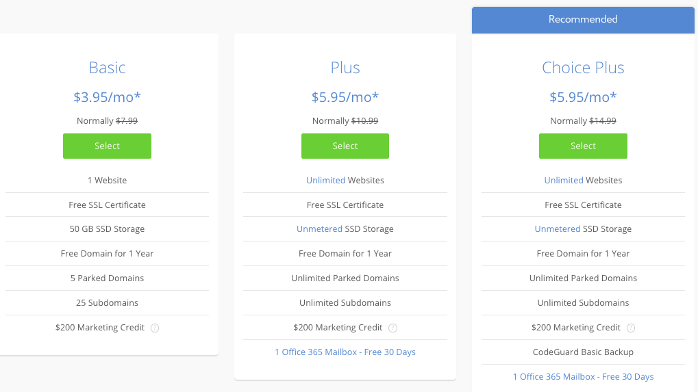 Best Hosting Plan for Elementor Sites - Things You Should Care About 9 Bluehost pricing