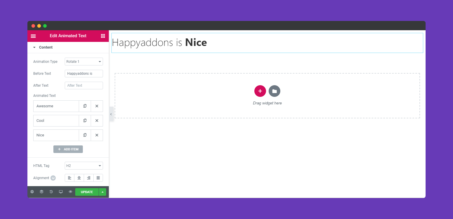 Animated Text 3 animation-text-happy-addons