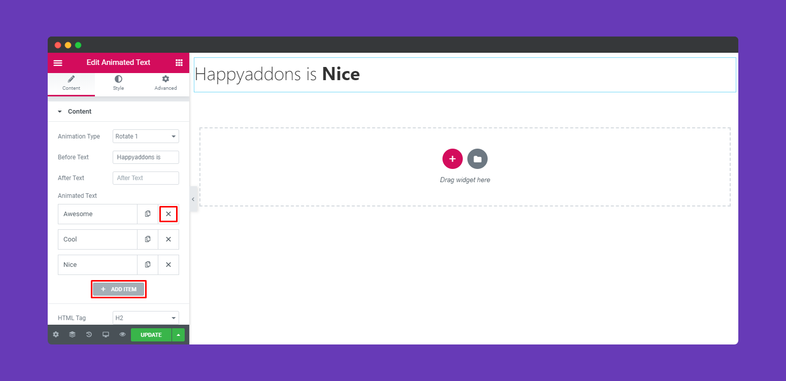 Animated Text 4 animation-text-happy-addons