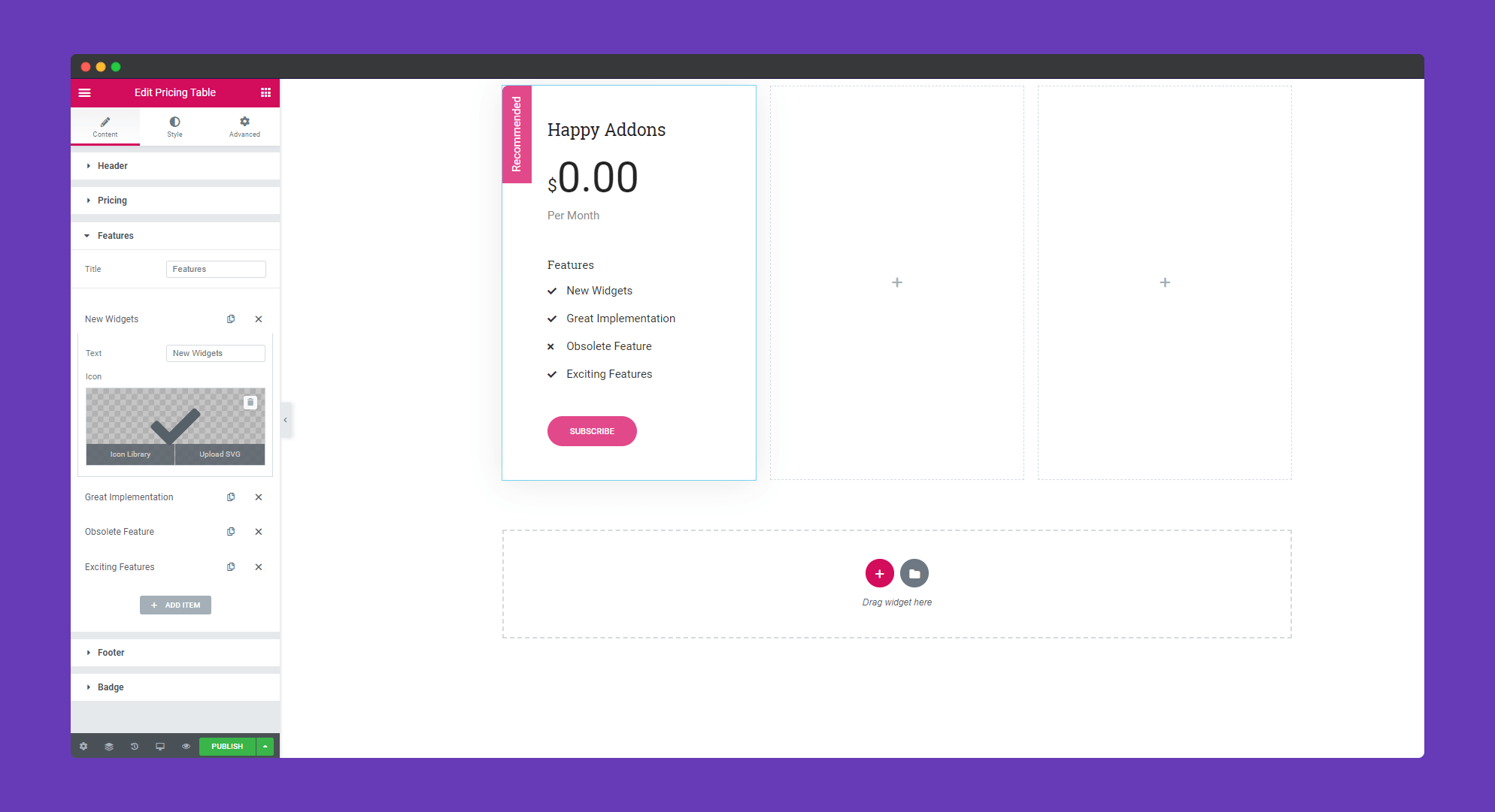 Pricing Table 5 ss5 13