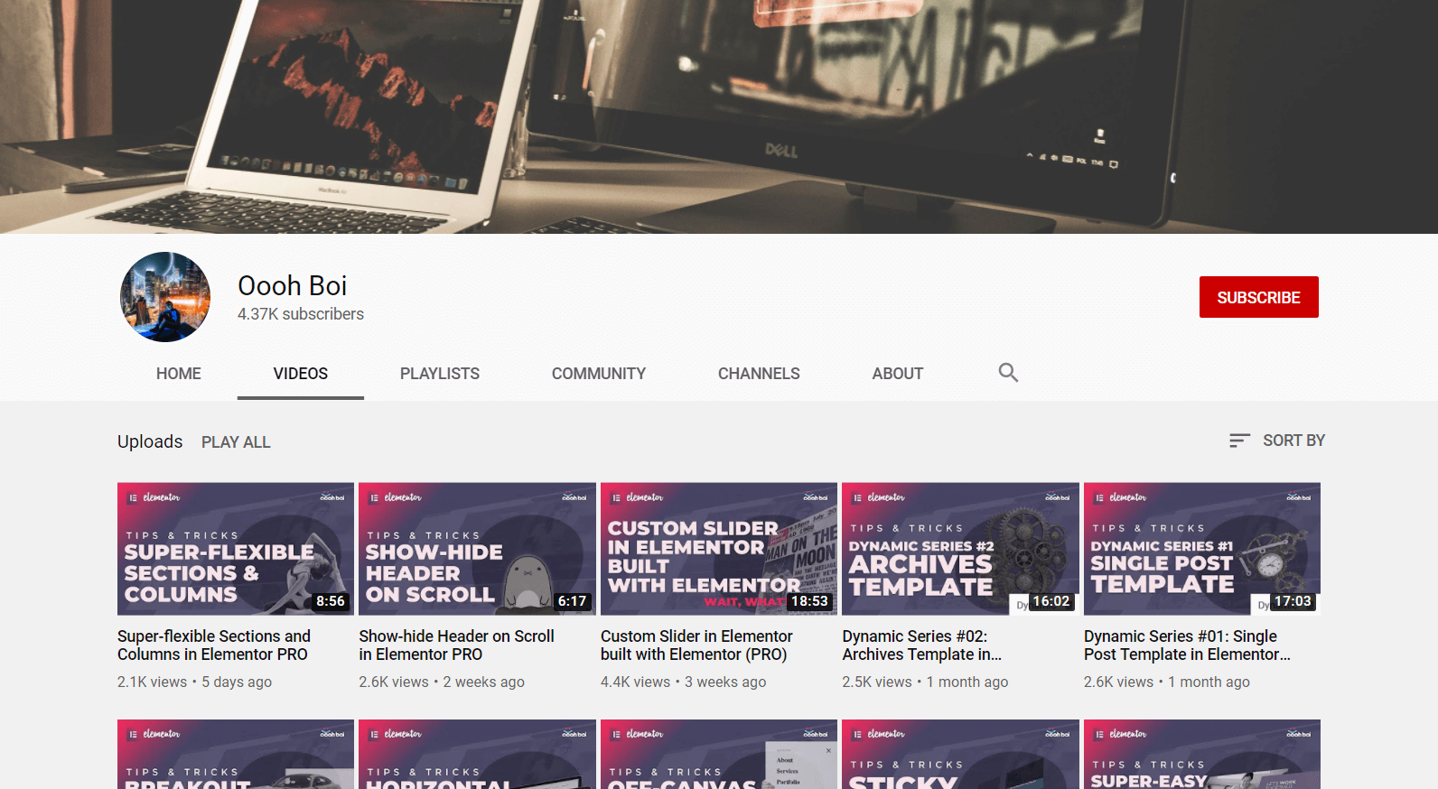 Best Elementor YouTube Channels & Video Marketers You Should Follow Today 13 Oooh boi YouTube channel