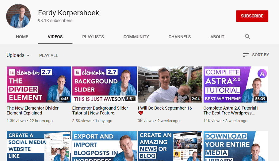 Best Elementor YouTube Channels & Video Marketers You Should Follow Today 5 elementor video marketer