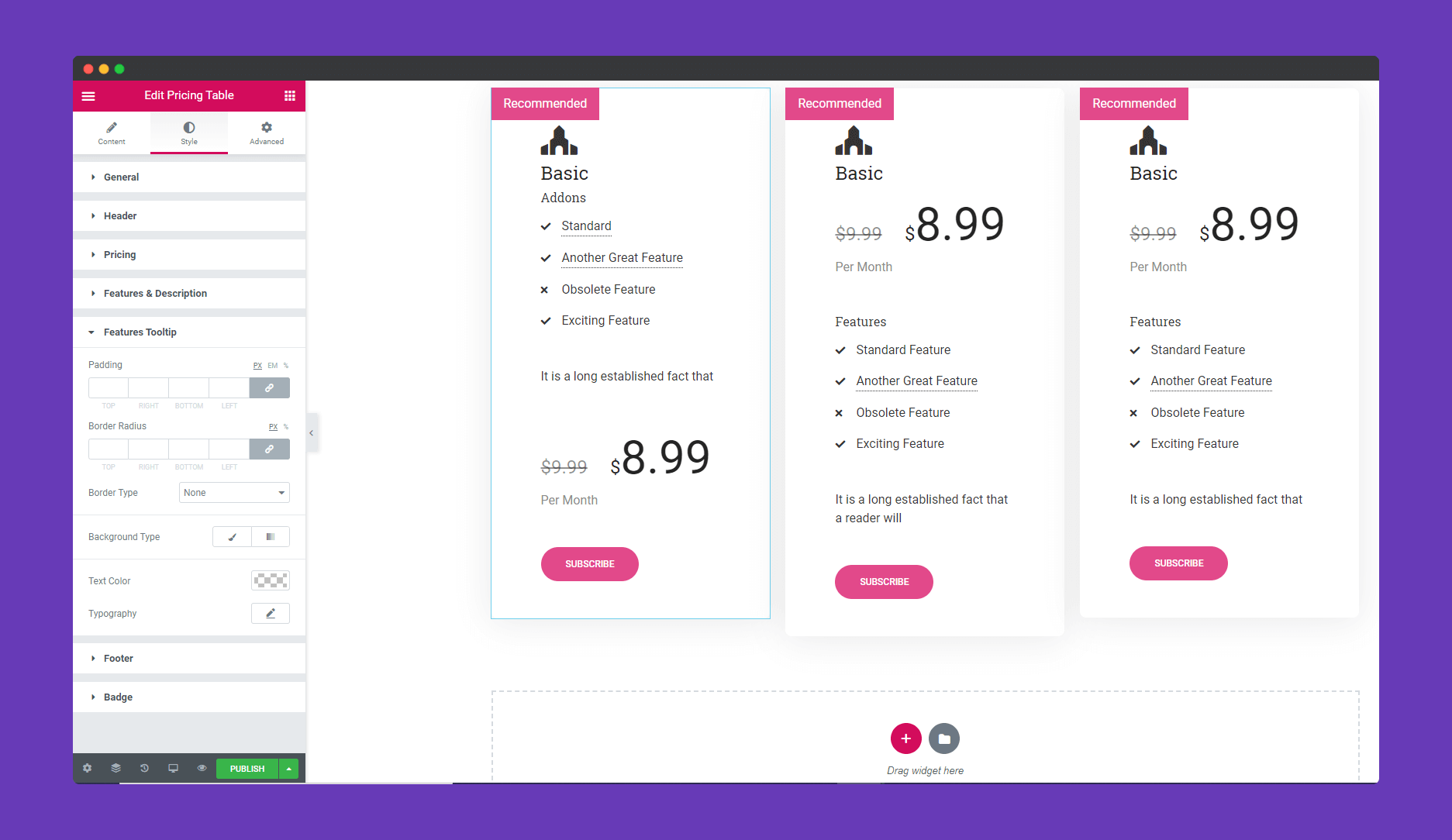 Pricing Table 7 ss6 4