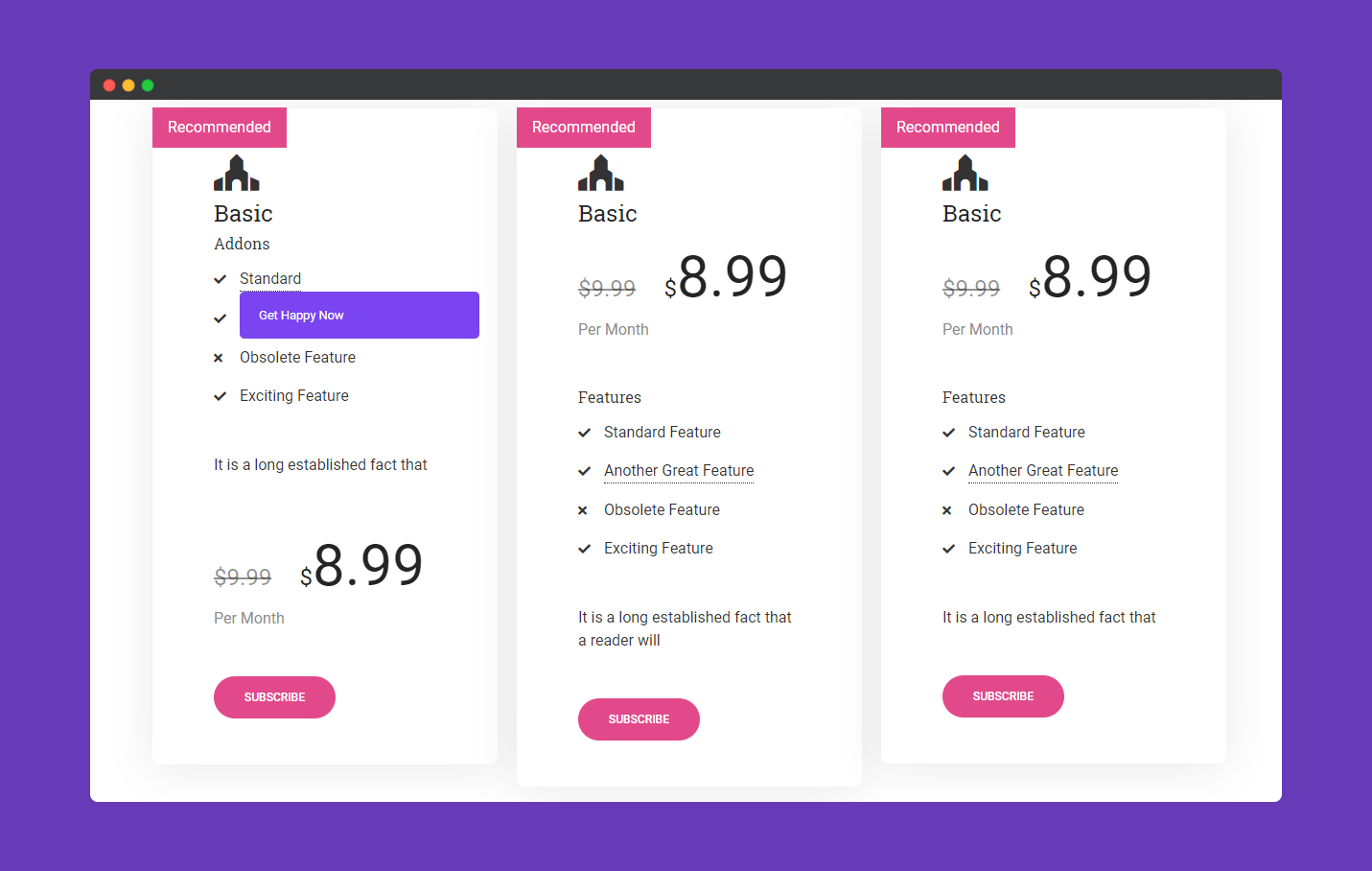 Pricing Table 8 ss7 4