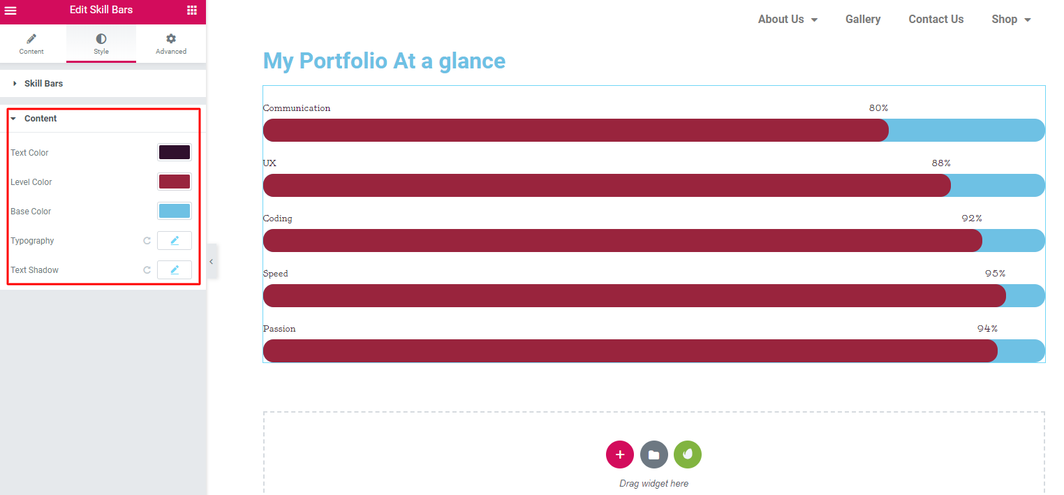 How To Add A Skill Bar To Your WordPress Site Without Coding 7 Bars color