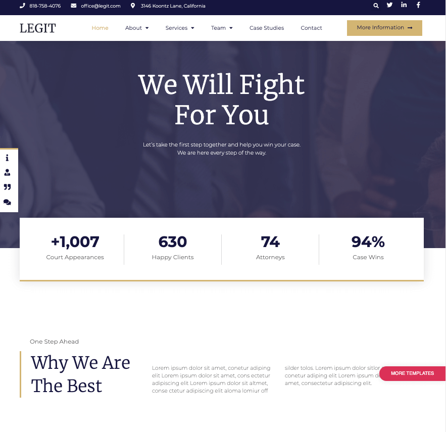 Top Free and Premium Elementor Templates You Should Have A Look 9 law firm