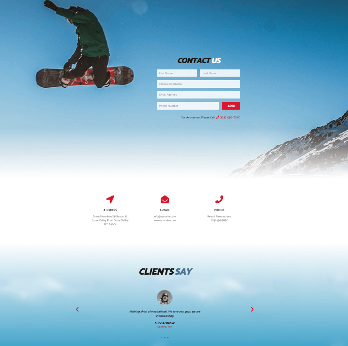 Top Free and Premium Elementor Templates You Should Have A Look 12 snowboard template