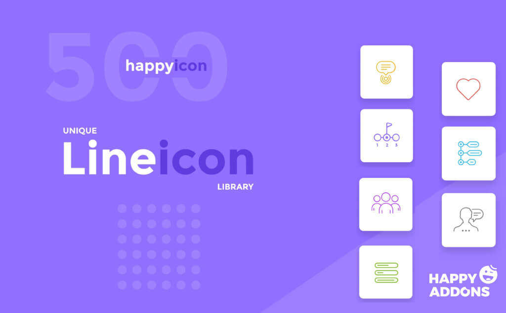How Happy Addons Helping The Elementor Community 2 Unique line icon library