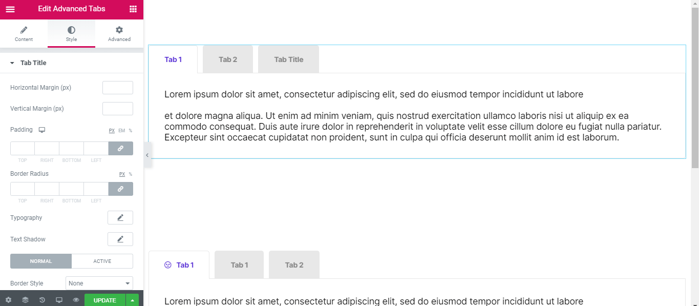 How to Create Tabbed Content in Elementor with Happy Addons 5 Add Text to Advanced Tab Widget of Elementor