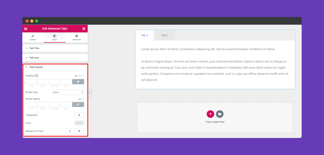 How to Create Tabbed Content in Elementor with Happy Addons 8 Style customization in tabbed content