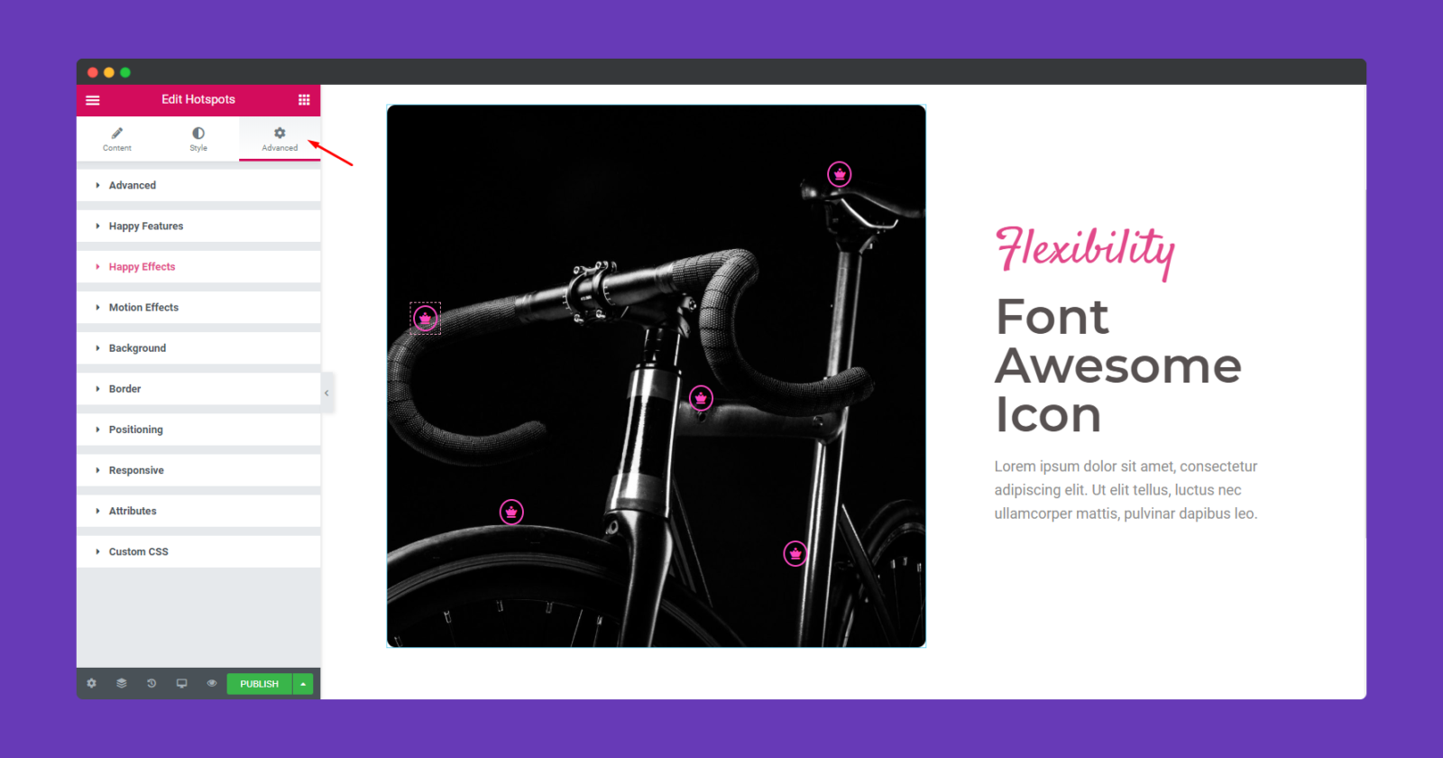 Hot Spot 9 Advanced option hot spot widget