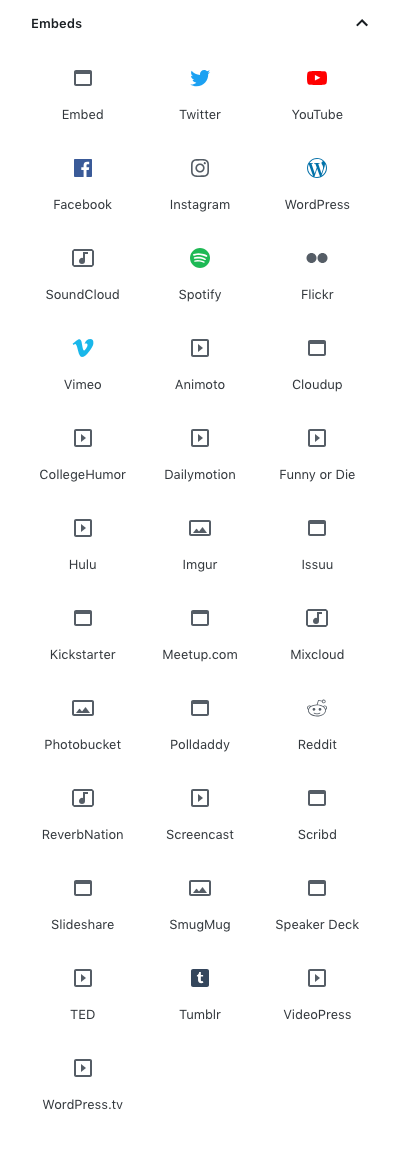 Gutenberg Blocks: Ultimate User Guide with Essential Considerations 9 embeds gutenberg blocks