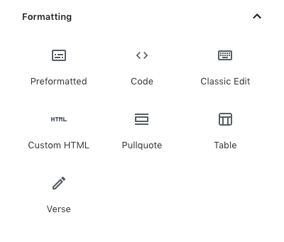 Gutenberg Blocks: Ultimate User Guide with Essential Considerations 6 formatting blocks