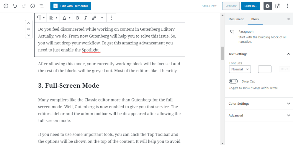 13+ Quick Gutenberg WordPress Tips To Speedup Your Workflow 3 Gutenberg editor Spotlight mode