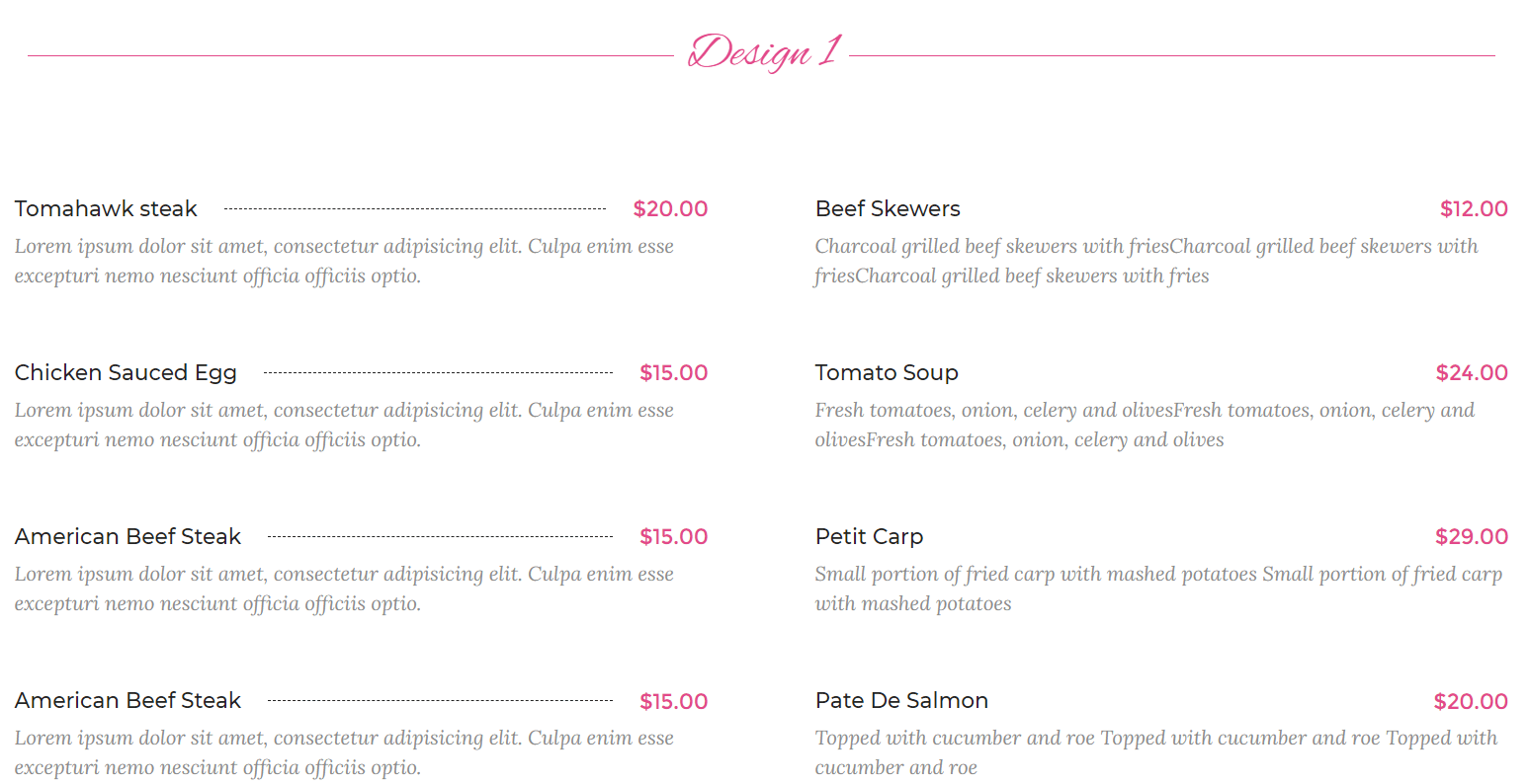 Tips and Tricks to Implement The New Features of Happy Addons on Your Site 4 price menu-new features of happy addons