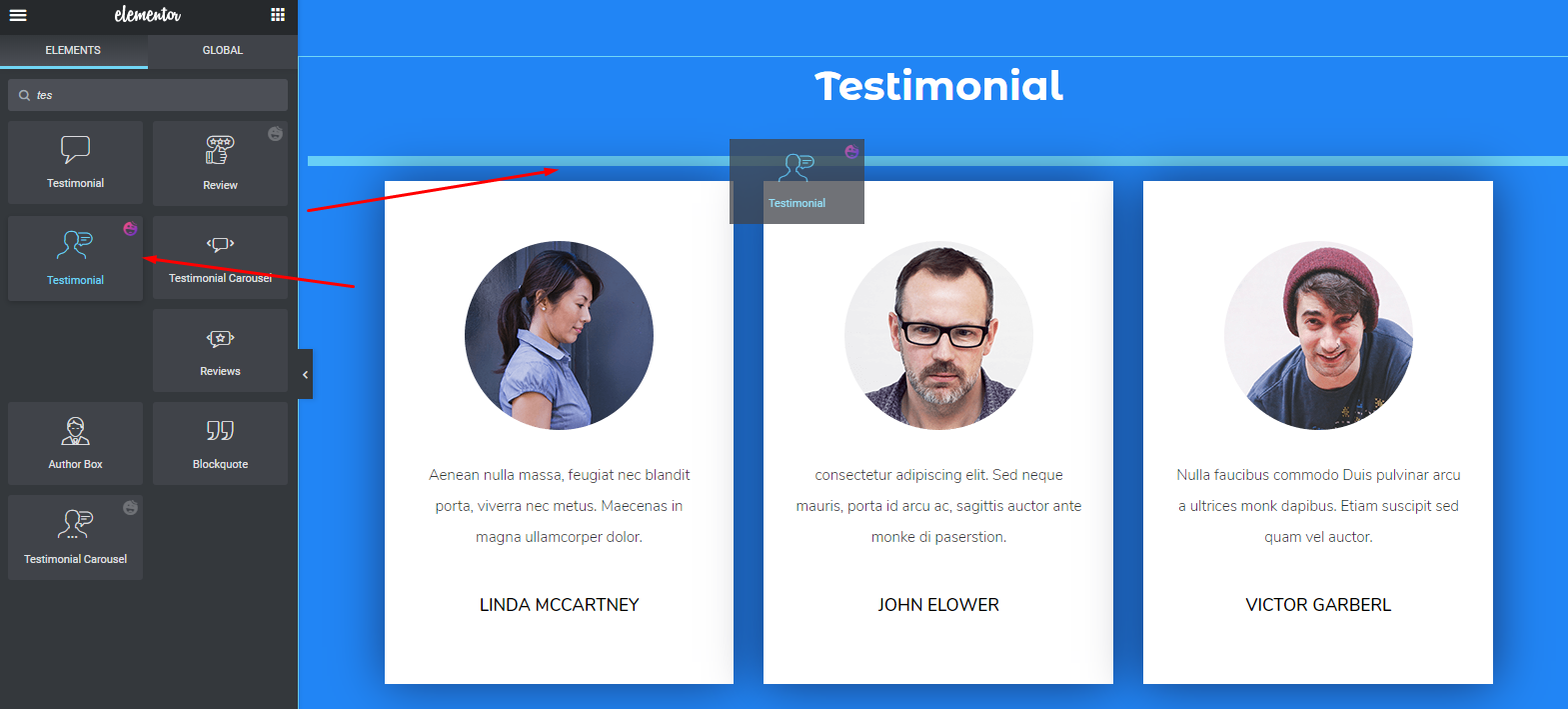 How To Create a Website with Elementor & Give It a Professional Look with Ease 9 Testimonial widget of Happy Addons