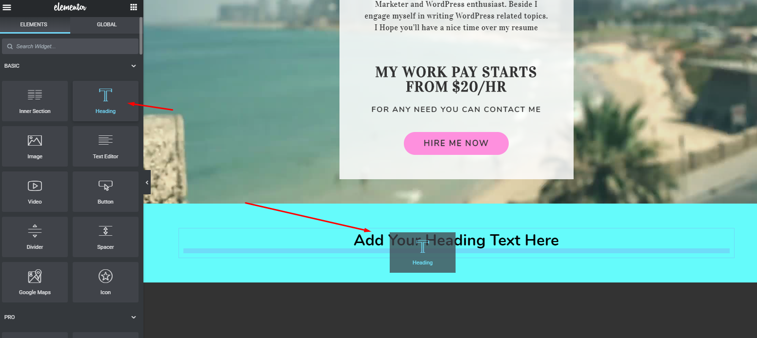 How to Create a Portfolio Website in WordPress with Elementor 9 How to add elements on Elementor template library