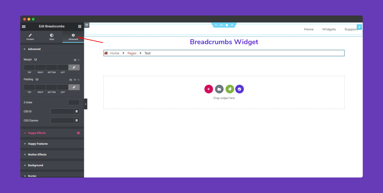 Breadcrumbs 11 Advanced section