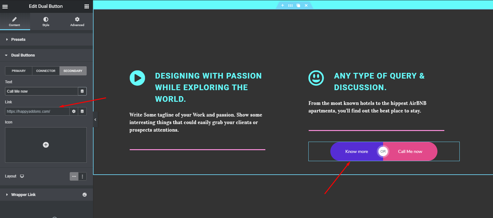 How to Create a Portfolio Website in WordPress with Elementor 12 How to add links to Elementor button