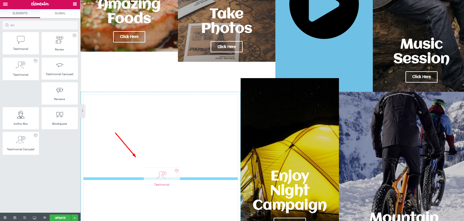 How To Create a Travel Website with WordPress and Elementor In Under an Hour 33 Adding Testimonial Widget