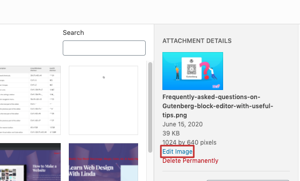 Answers to Frequently Asked Questions (FAQ) on Gutenberg Block Editor 12 edit image size