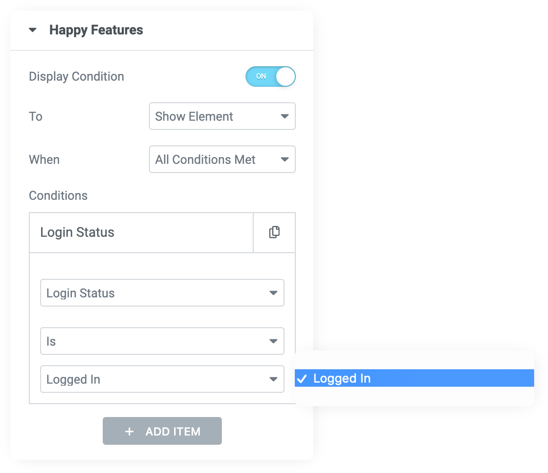 HappyAddons Conditional Feature