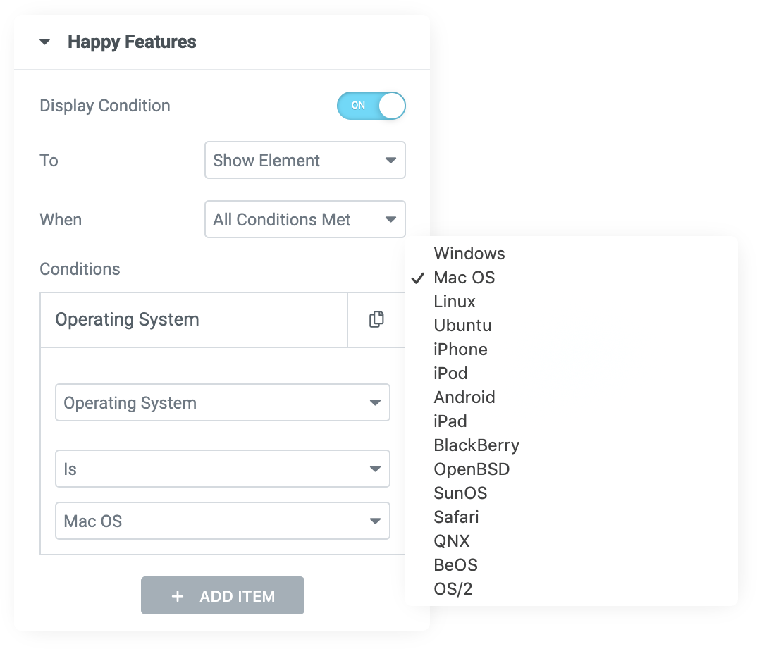 HappyAddons Conditional Feature