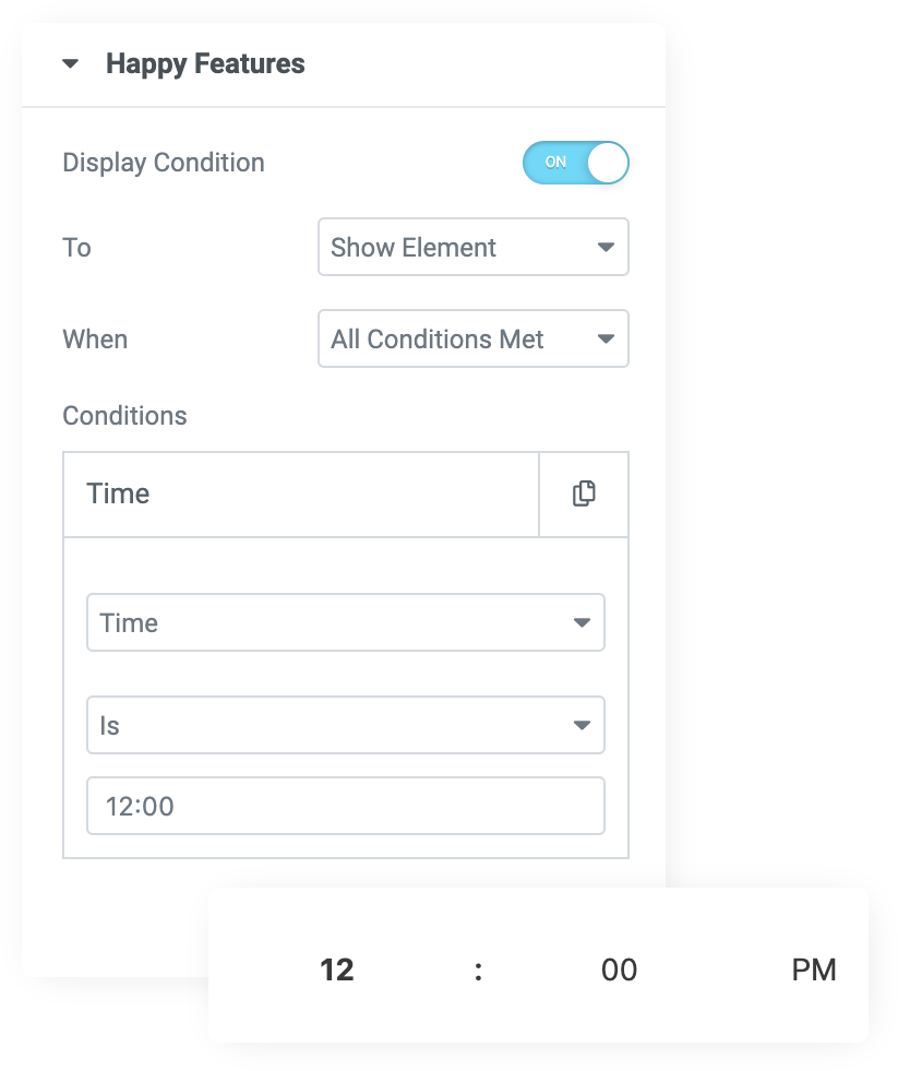 HappyAddons Conditional Feature