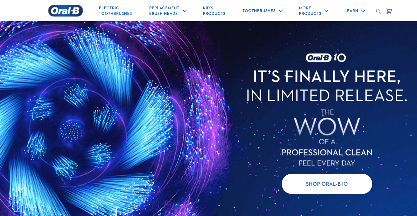7 Effective Tips to Choose Best Color For Website That Increase Sales 5 oral-B-color-scheme