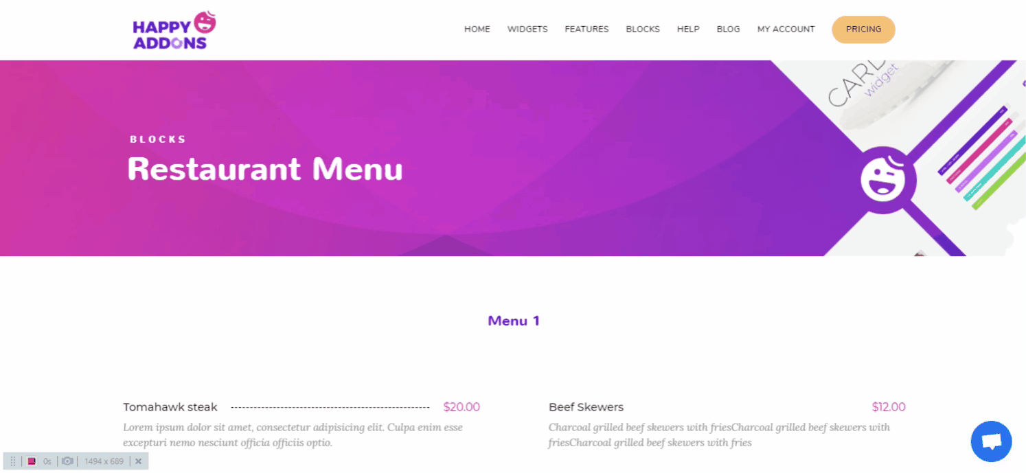 Introducing Happy Blocks: Your Ultimate Partner for Elementor Website Design 5 Restaurant Menu Blocks