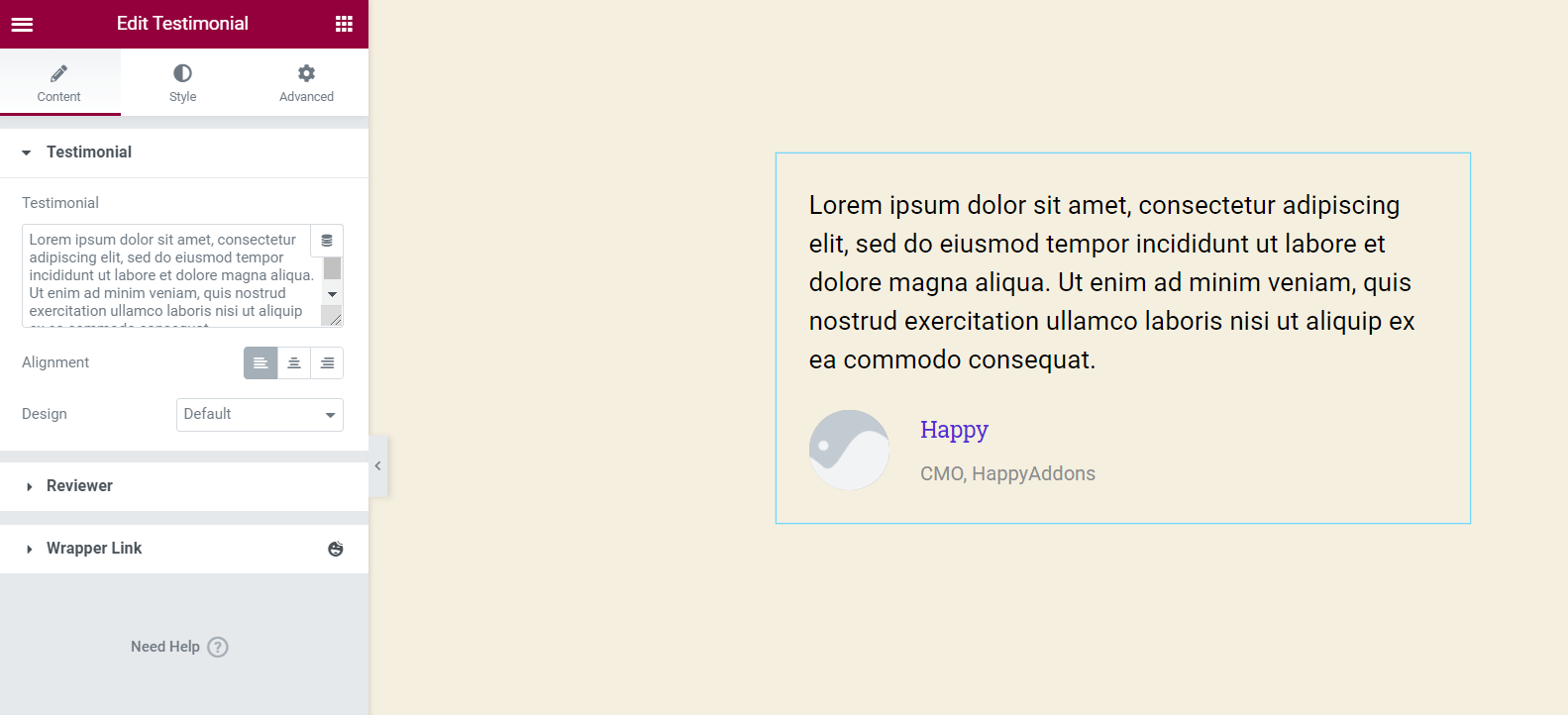 How to Create a Testimonial Page Design on Your WordPress Site 8 happyaddons-testimonial-widget