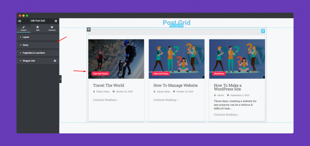 Post Grid Widget 2 Adding widgets