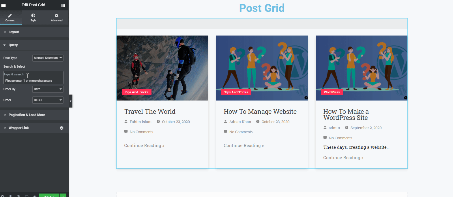 Post Grid Widget 7 Add Queries