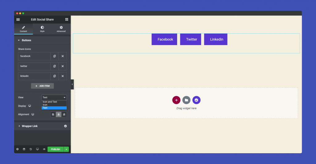 Social Share Widget 3 buttons