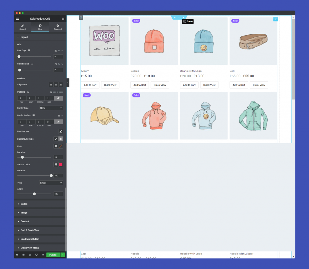 Product Grid 15 layout