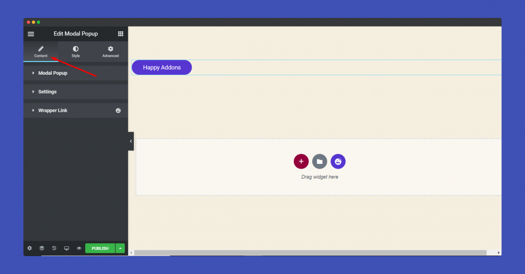 Modal Pop-up 2 Content section