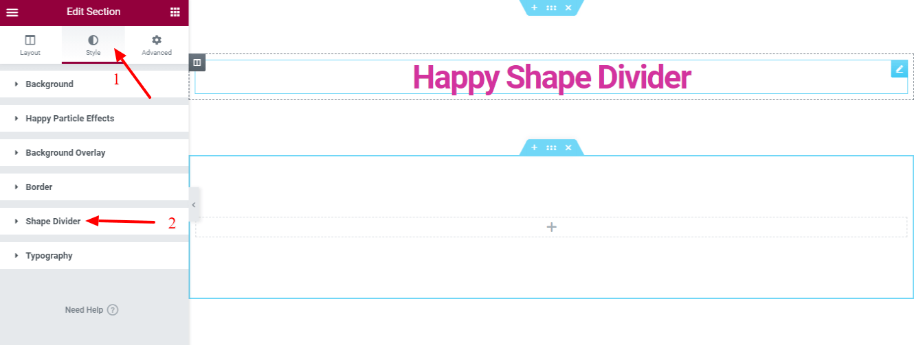 How to Add Elementor Shape Divider to A Section in WordPress 4 Divide Elementor section using divider