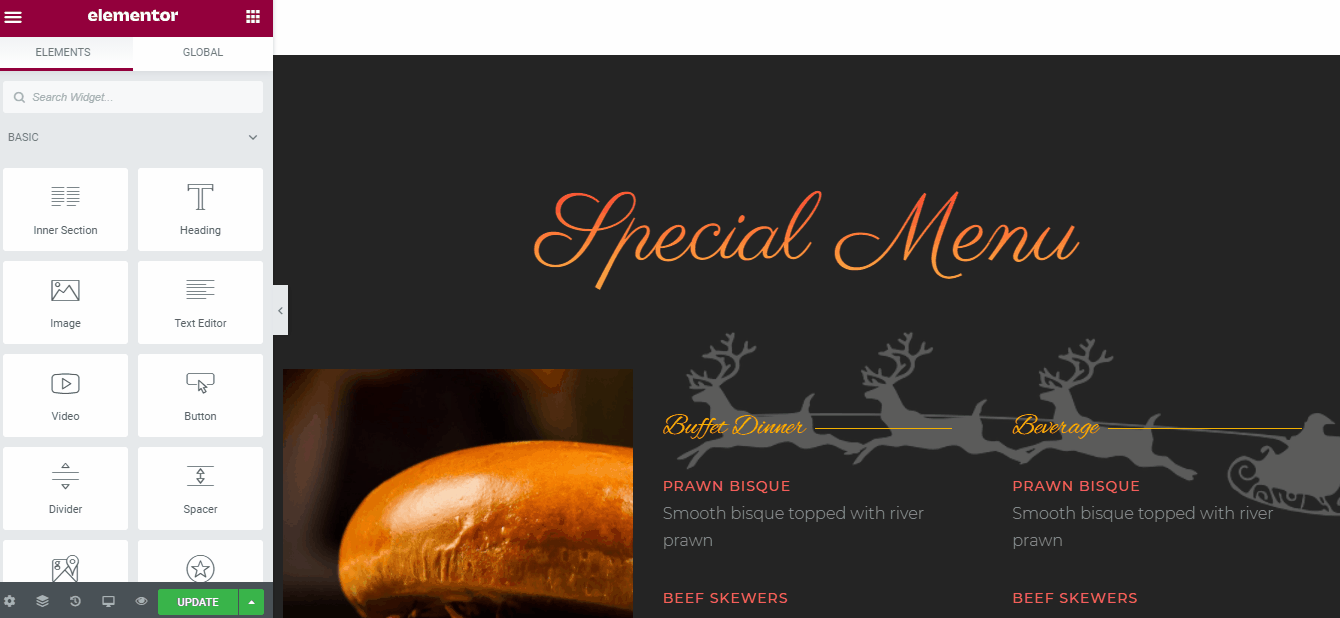 How to Create a Restaurant Website Using WordPress and Elementor 10 Adding a Restaurant Menu using Happy Blocks