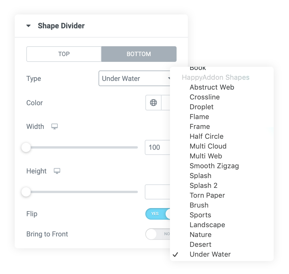 How to Add Elementor Shape Divider to A Section in WordPress 5 Choose Shape Style