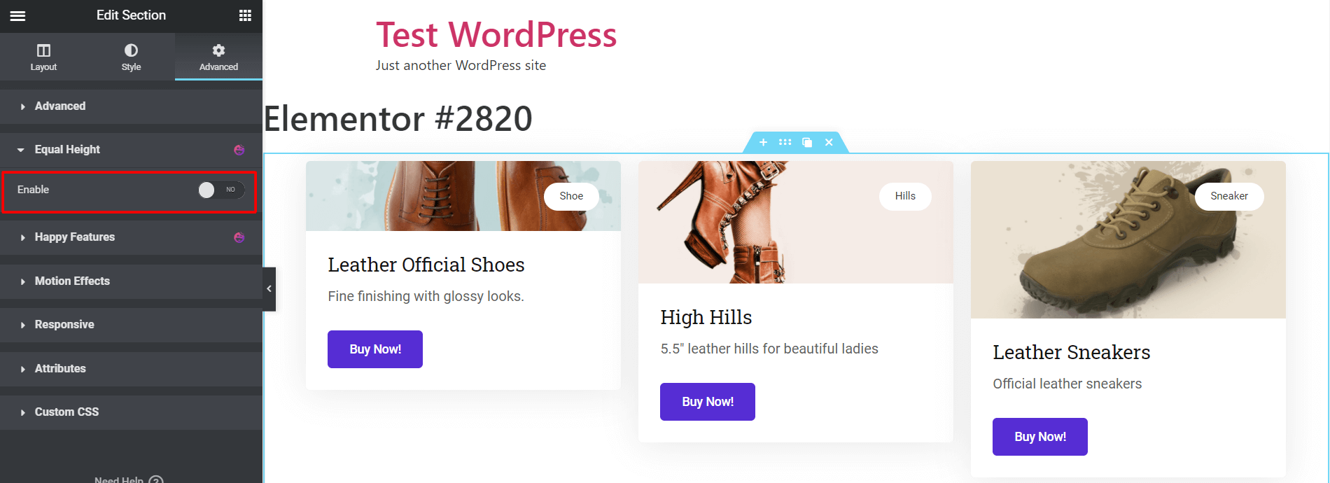 How to Make Elementor Columns Equal Height (Also Flexbox Container) 11 Step 4: Enable Equal Height Option