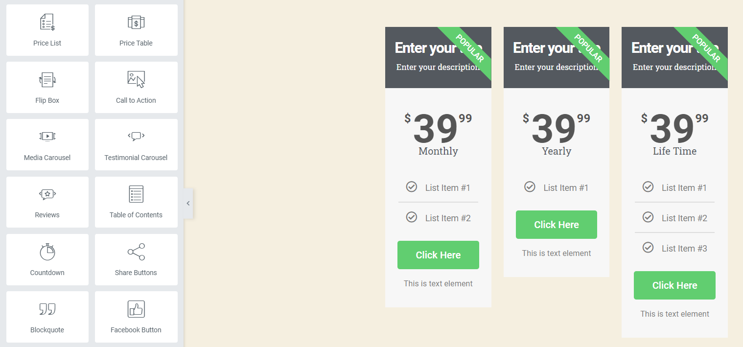 How to Make Elementor Columns Equal Height (Also Flexbox Container) 2 select price table
