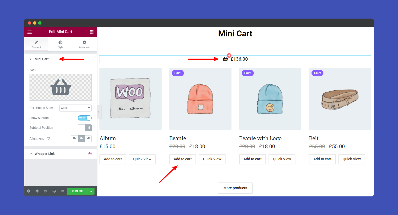 Mini Cart 3 Mini Cart widget layout option
