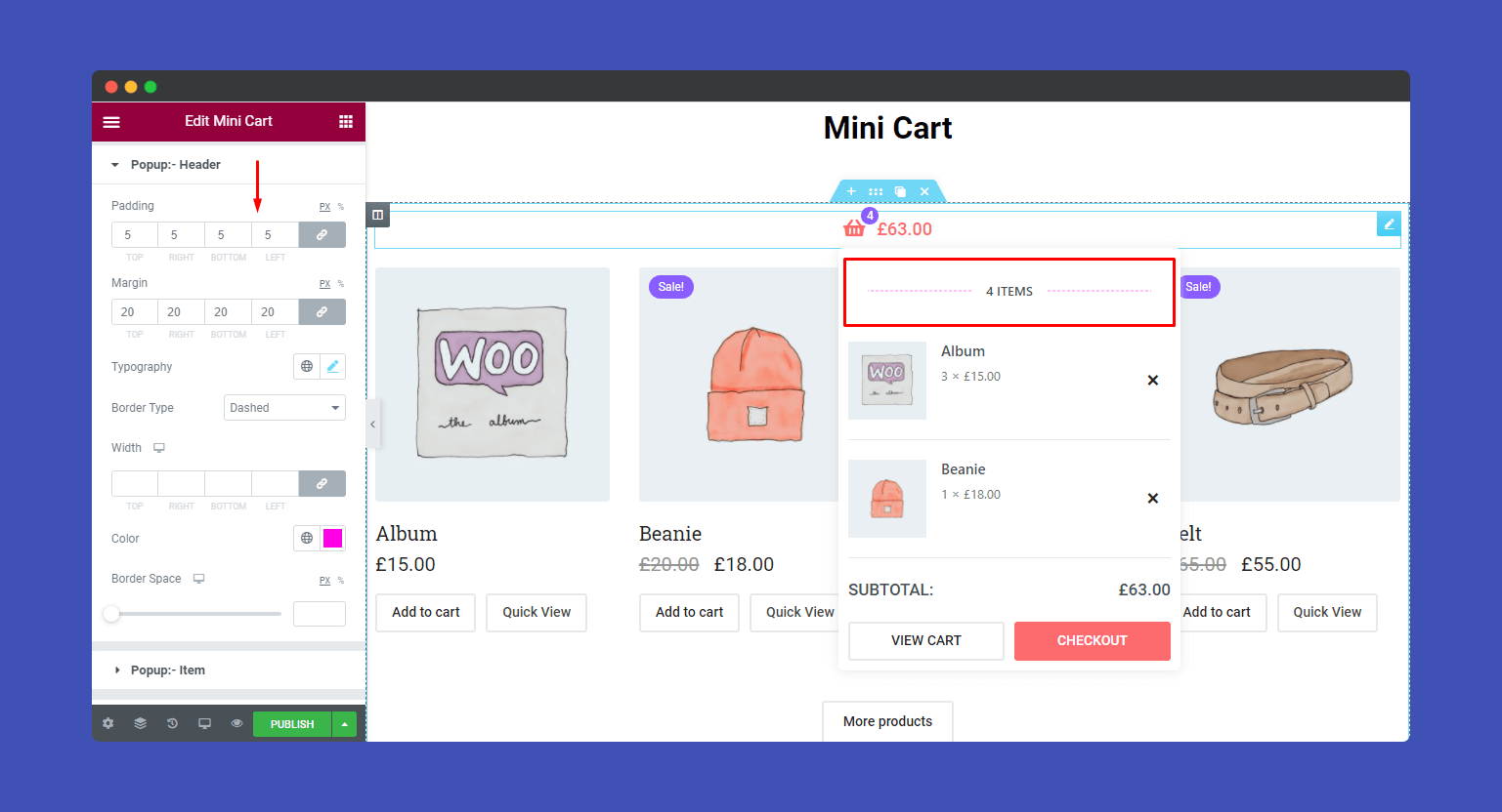 Mini Cart 9 Popup Header