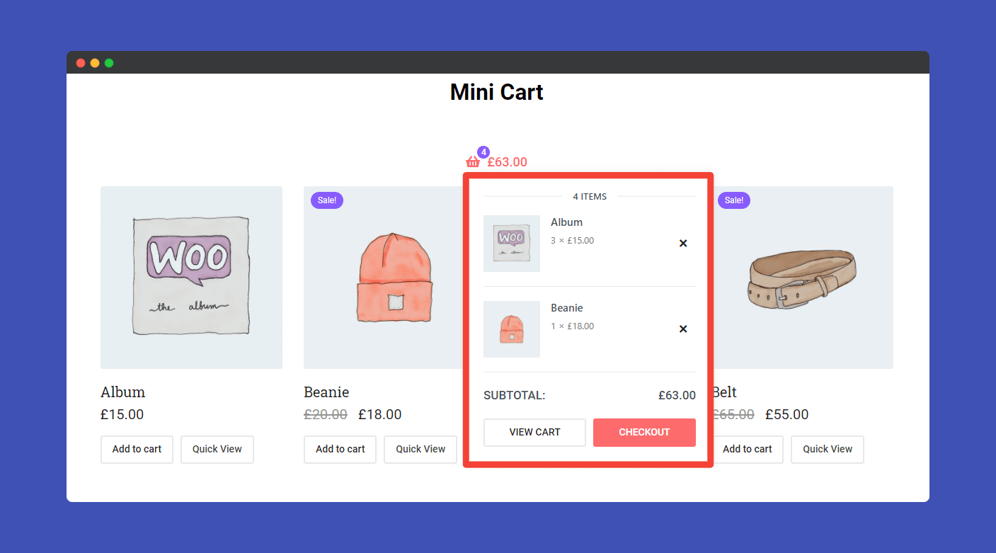 Mini Cart 5 Display cart popup