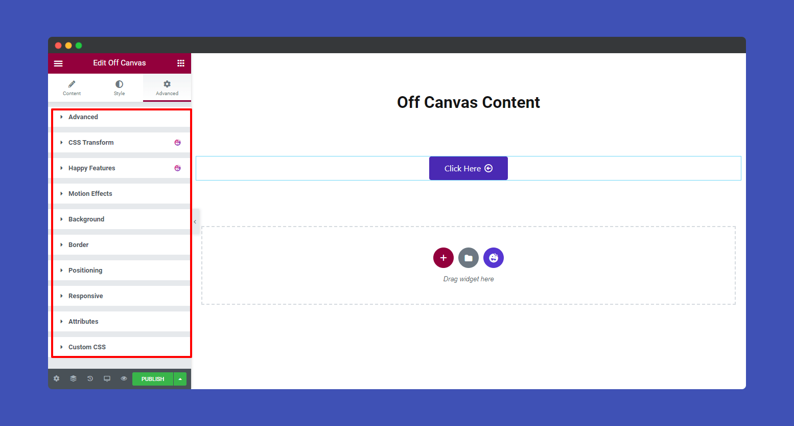 Off Canvas Content 12 Advanced off canvas style
