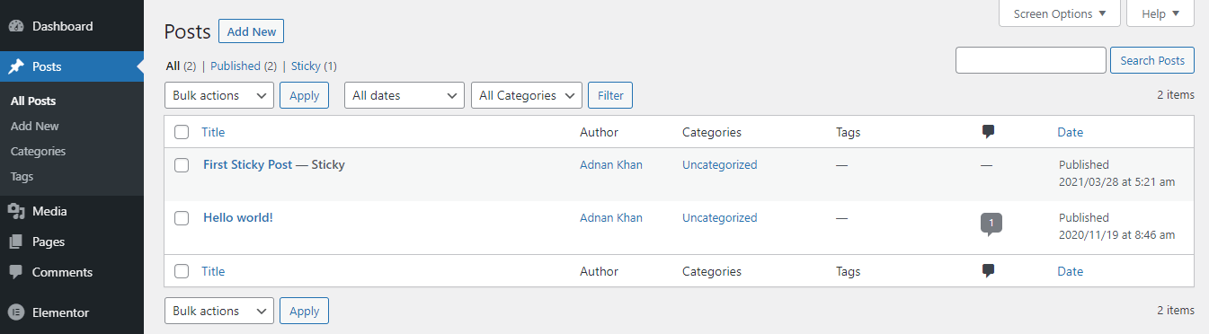 How to Make WordPress Sticky Posts with Ease 7 All posts