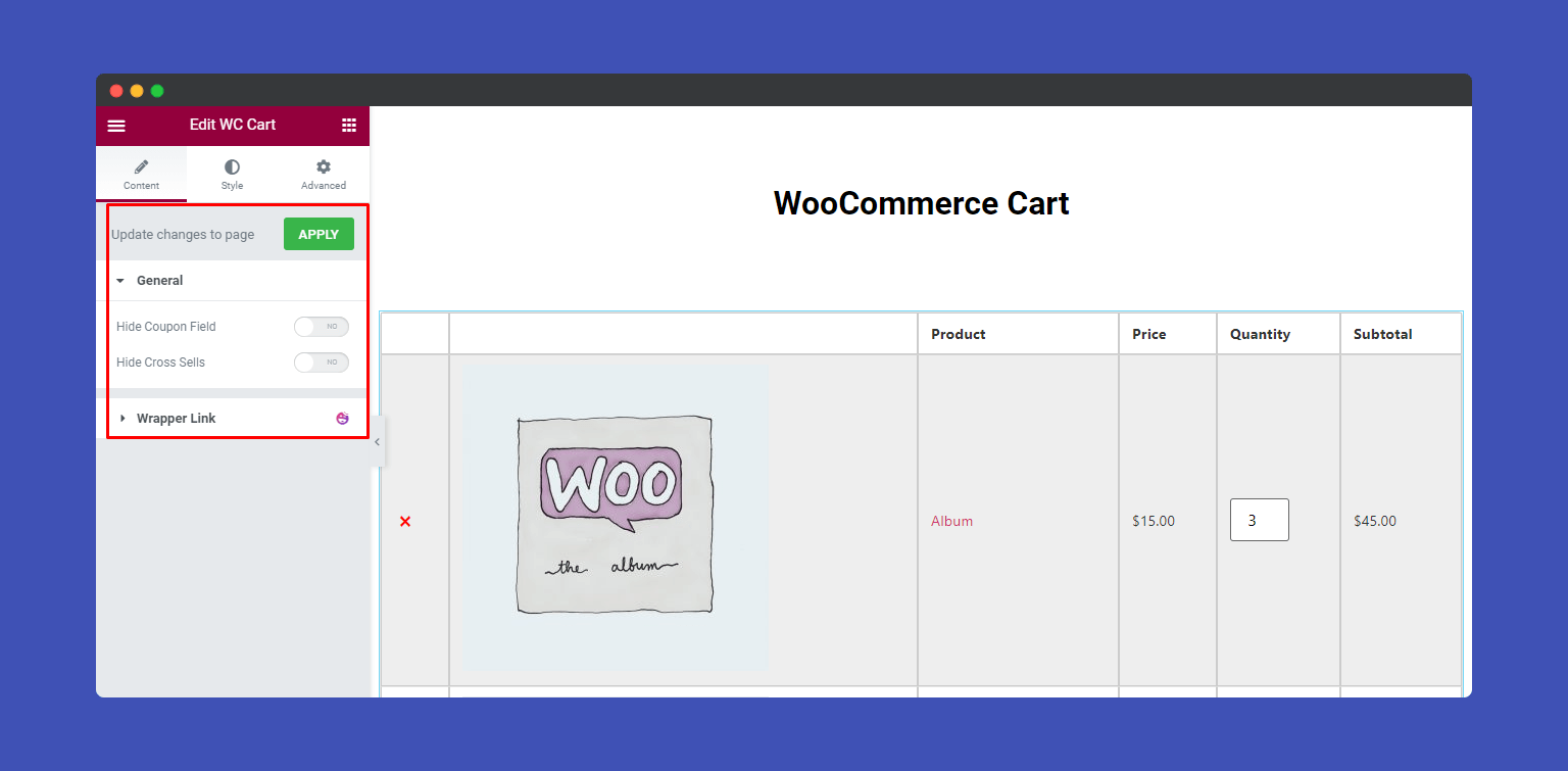 WooCommerce Cart 2 Content of WooCommerce Cart widgets